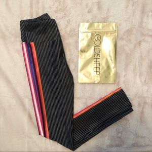 NWT Goldsheep Black Leggings w/Side Stripes